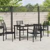 vidaXL Garden Dining Set 5 pcs Black Powder-Coated Steel