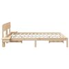 vidaXL Bed Frame with Headboard Brown 160 x 200 cm Solid Pine Wood