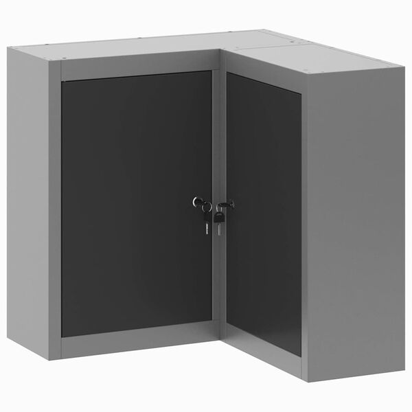 vidaXL Tool Cabinet with Shelf Black and Grey 55 x 55 x 55 cm