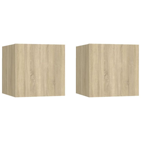 vidaXL Bedside Cabinets 2 pcs Sonoma Oak 30.5x30x30 cm Engineered Wood