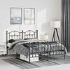vidaXL Metal Bed Frame without Mattress with Footboard Black 135x190cm