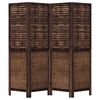 vidaXL Room Divider 4 Panels Dark Brown Solid Wood Paulownia