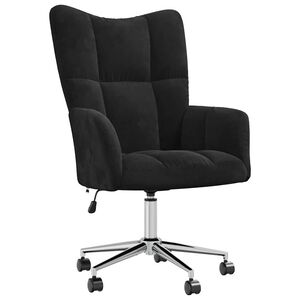 vidaXL Relaxing Chair with Wheel Black 69 x 61.5 x 102 cm Velvet