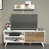Homemania TV Stand Party 120x29.7x48.6 cm White and Walnut