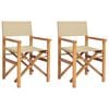 vidaXL Dining Chair Brown and Beige 56 x 54 x 87 cm Solid Teak Wood