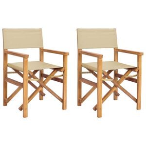 vidaXL Dining Chair Brown and Beige 56 x 54 x 87 cm Solid Teak Wood