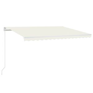 vidaXL Retractable Awning Cream 450 x 350 cm Fabric and Aluminium