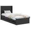 vidaXL Bed Frame with Storage and Headboard Black 90 x 190 cm