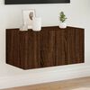 vidaXL TV Wall Cabinet with LED Lights Brown Oak 60x35x31 cm