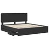 vidaXL Bed Frame with Drawer Black 200 x 200 cm Engineer Wood