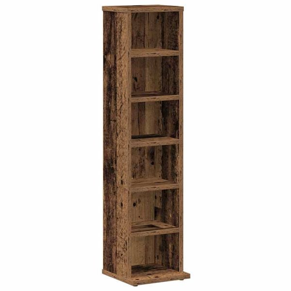 vidaXL CD Cabinet Old Wood 21x20x88 cm Engineered Wood