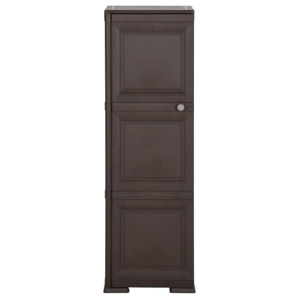 vidaXL Plastic Cabinet 40x43x125 cm Wood Design Brown