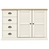 vidaXL Sideboard with Drawers VIGO 113x40x75 cm White Solid Wood Pine