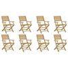 vidaXL Folding Garden Chairs 8 pcs 54.5x61.5x86.5 cm Solid Wood Acacia