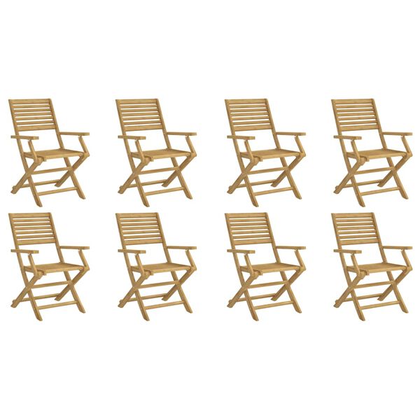 vidaXL Folding Garden Chairs 8 pcs 54.5x61.5x86.5 cm Solid Wood Acacia