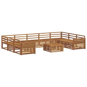vidaXL Outdoor Sofa Set 10 pcs Natural Solid Acacia Wood