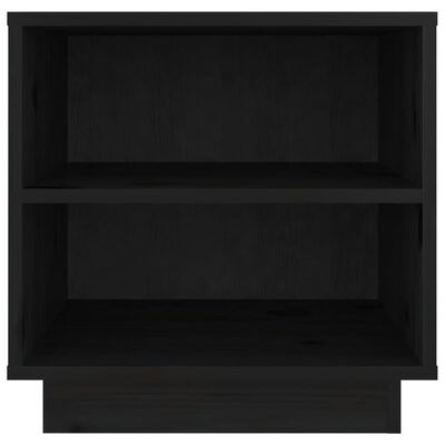 vidaXL Bedside Cabinet Black 40x34x40 cm Solid Wood Pine