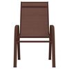 vidaXL Stackable Garden Chairs 6 pcs Brown Textilene Fabric