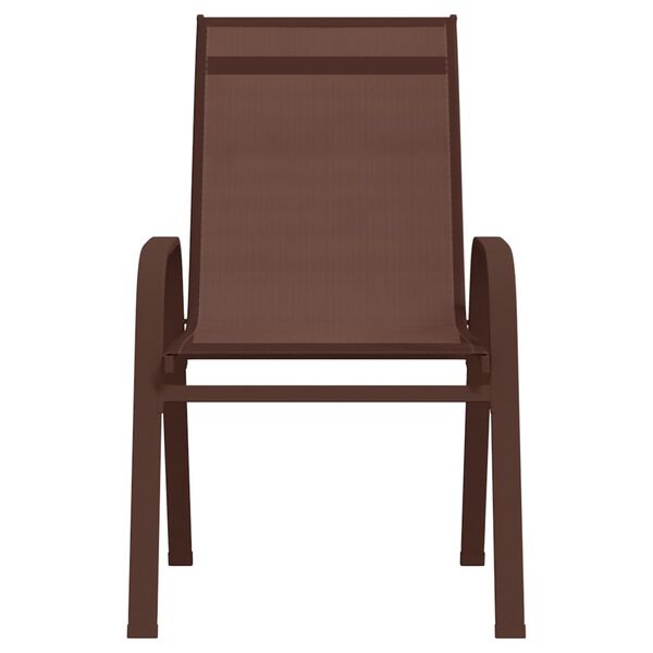 vidaXL Stackable Garden Chairs 6 pcs Brown Textilene Fabric