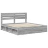 vidaXL Bed Frame Grey Sonoma 180 x 200 cm Solid Pine Wood