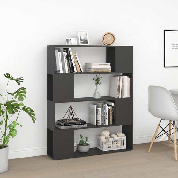 vidaXL Book Cabinet Room Divider Grey 100x24x124 cm