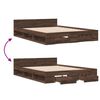 vidaXL Bed Frame with Drawers without Mattress Brown Oak 120x190 cm Small Double