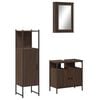 vidaXL 3 Piece Bathroom Furniture Set Brown Oak Engineered Wood