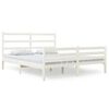 vidaXL Bed Frame without Mattress White Solid Wood King Size