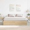vidaXL Bed Frame without Mattress Sonoma Oak 180x200 cm Super King Super King Size