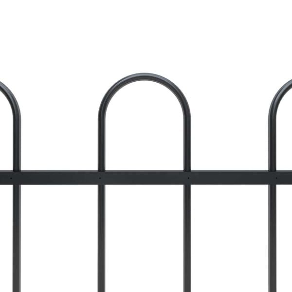 vidaXL Garden Fence Boxtel with Hoop Top Steel 181x60 cm Black