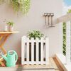vidaXL Garden Planter with Fence Design White 60x60x60 cm Solid Wood Pine