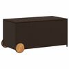 vidaXL Garden Storage Box with Wheels Brown 190L Poly Rattan