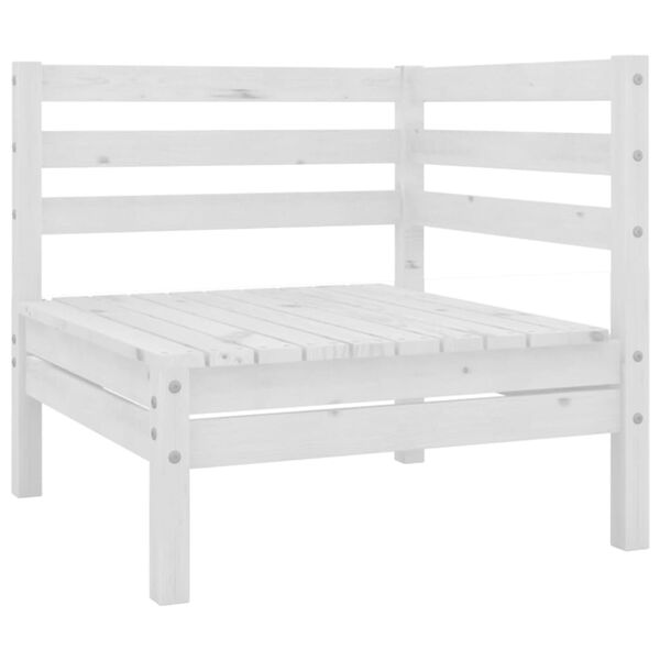vidaXL 11 Piece Garden Lounge Set White Solid Wood Pine