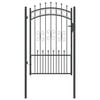 vidaXL Fence Gate with Spear Top KAMPEN 103 x 200 cm Steel Grey