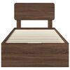 vidaXL Bed Frame with Headboard Brown Oak 75 x 190 cm Engineered Wood
