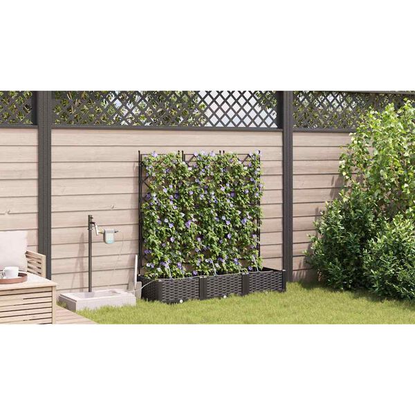 vidaXL Garden Planter 3 pcs Black Steel