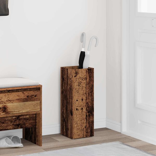 vidaXL Umbrella Stand Old Wood 20 x 20 x 55.5 cm Engineered Wood