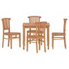 vidaXL 5 Piece Garden Dining Set Solid Wood Teak