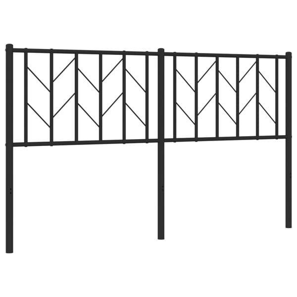 vidaXL Metal Headboard Black 150 cm