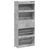 vidaXL Shoe Cabinet with 4 Flip-Drawers Concrete Grey 80x34x187.5 cm