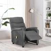 vidaXL Wing Back Massage Chair Light Grey Fabric