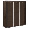 vidaXL Wardrobe with Compartments and Rods Brown 150x45x175 cm Fabric