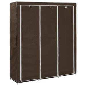 vidaXL Wardrobe with Compartments and Rods Brown 150x45x175 cm Fabric