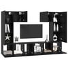 vidaXL TV Cabinet Set Wall-mounted 7 pcs Black Oak Engineered Wood
