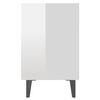 vidaXL Bed Cabinet with Metal Legs High Gloss White 40x30x50 cm