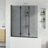 Shower Enclosure Manual Black 130 x 138 cm ESG Glass and Aluminium