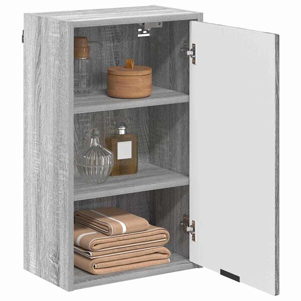vidaXL Bathroom Cabinet Wall-mounted Grey Sonoma 39 x 23.5 x 65 cm
