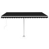 vidaXL Manual Retractable Awning with LED 400x300 cm Anthracite