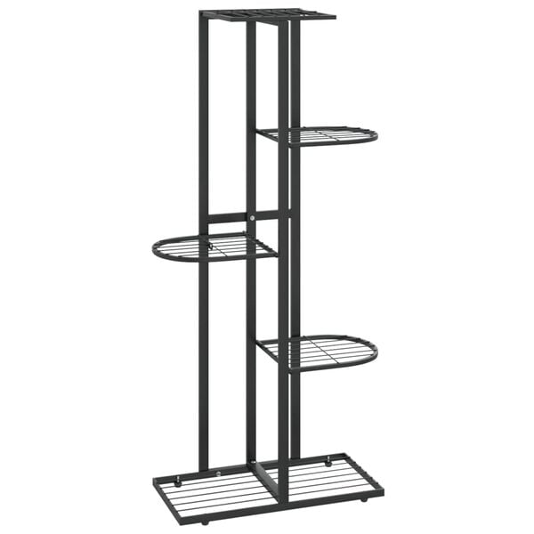 vidaXL 5-Floor Flower Stand 43x22x98 cm Black Metal