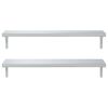 vidaXL Wall Shelves 2 pcs 100x30 cm Silver Stainless Steel